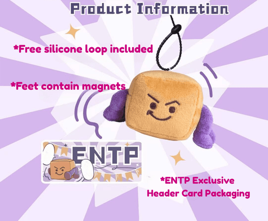 ENTP "Brow Buddy" Plushie (My Tool, My Type) - Magnetic Charm & Tissue Box MBTI Gift - MindGem
