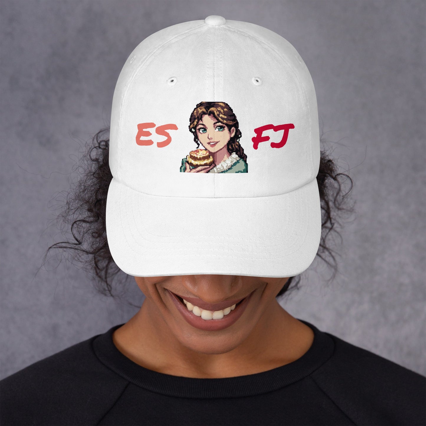 ESFJ Female Pixel Art Embroidered Dad Hat - MindGem