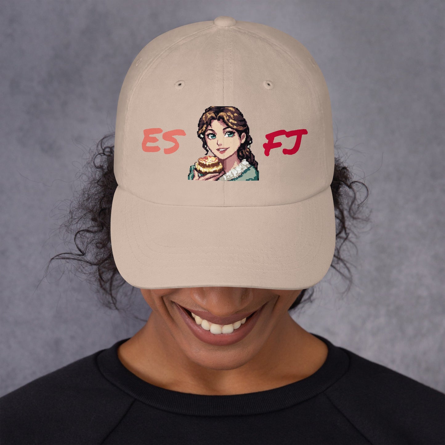 ESFJ Female Pixel Art Embroidered Dad Hat - MindGem