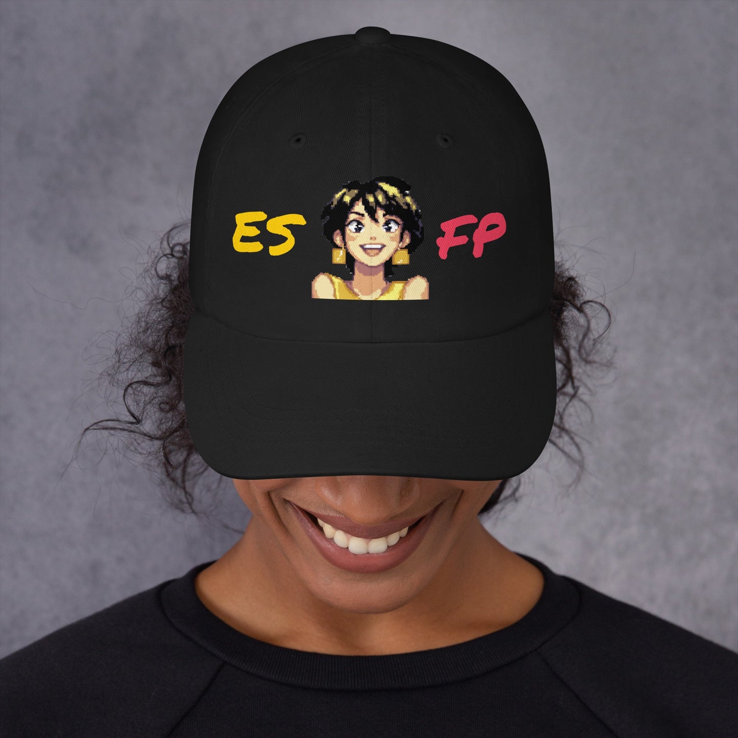 ESFP Female Pixel Art Embroidered Dad Hat - MindGem