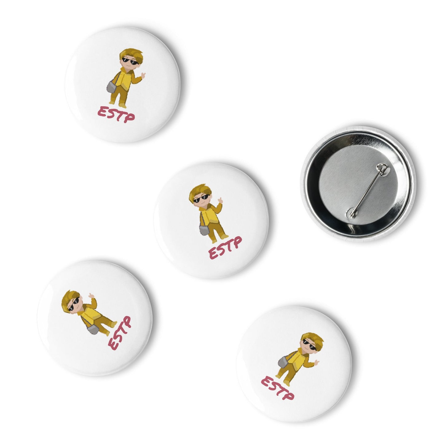 ESTP Pixel Art Pin Button Set: The Energetic Entrepreneur (5 - Pack) - MindGem