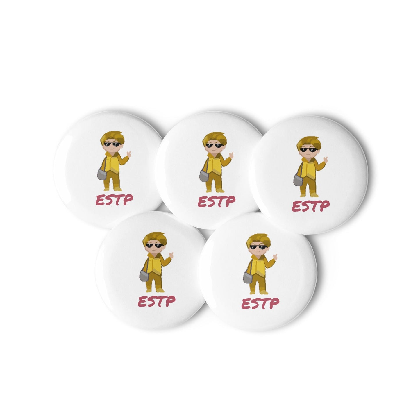 ESTP Pixel Art Pin Button Set: The Energetic Entrepreneur (5 - Pack) - MindGem