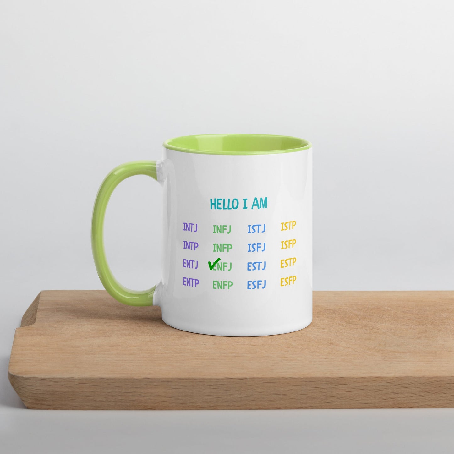 "HELLO I AM" MBTI Personality Mug | Colorful Ceramic Coffee Cup - MindGem