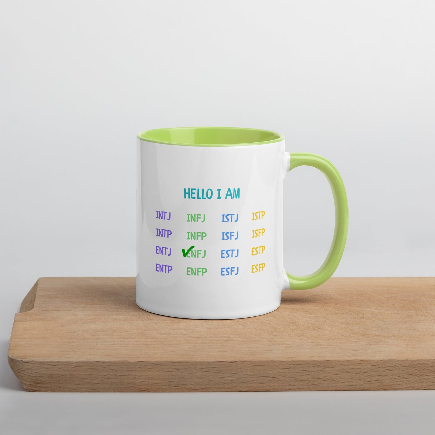 "HELLO I AM" MBTI Personality Mug | Colorful Ceramic Coffee Cup - MindGem