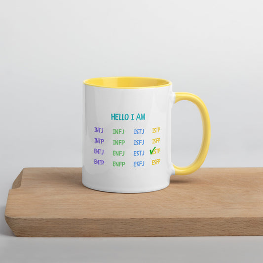 "HELLO I AM" MBTI Personality Mug | Colorful Ceramic Coffee Cup - MindGem