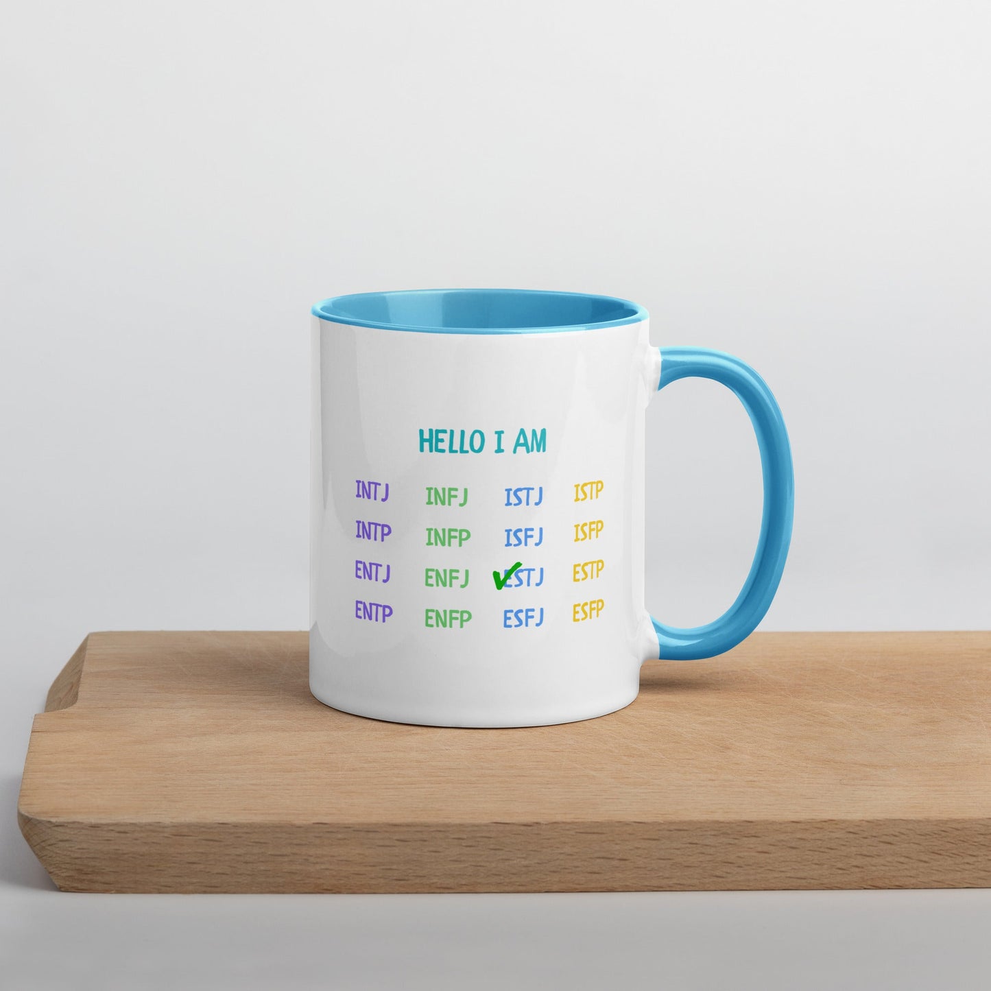 "HELLO I AM" MBTI Personality Mug | Colorful Ceramic Coffee Cup - MindGem