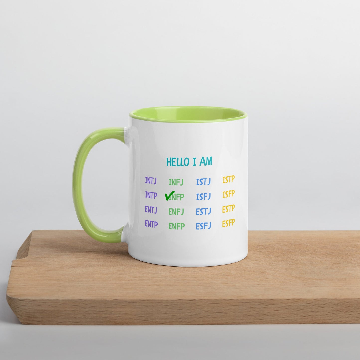 "HELLO I AM" MBTI Personality Mug | Colorful Ceramic Coffee Cup - MindGem