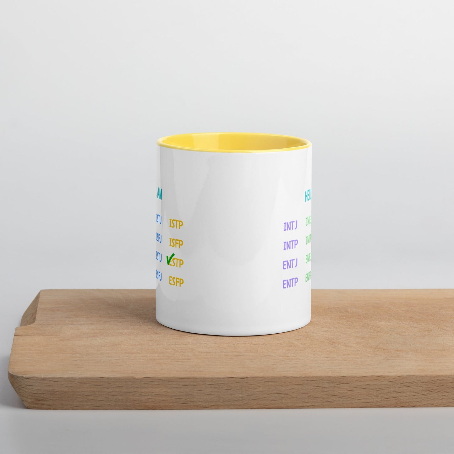 "HELLO I AM" MBTI Personality Mug | Colorful Ceramic Coffee Cup - MindGem