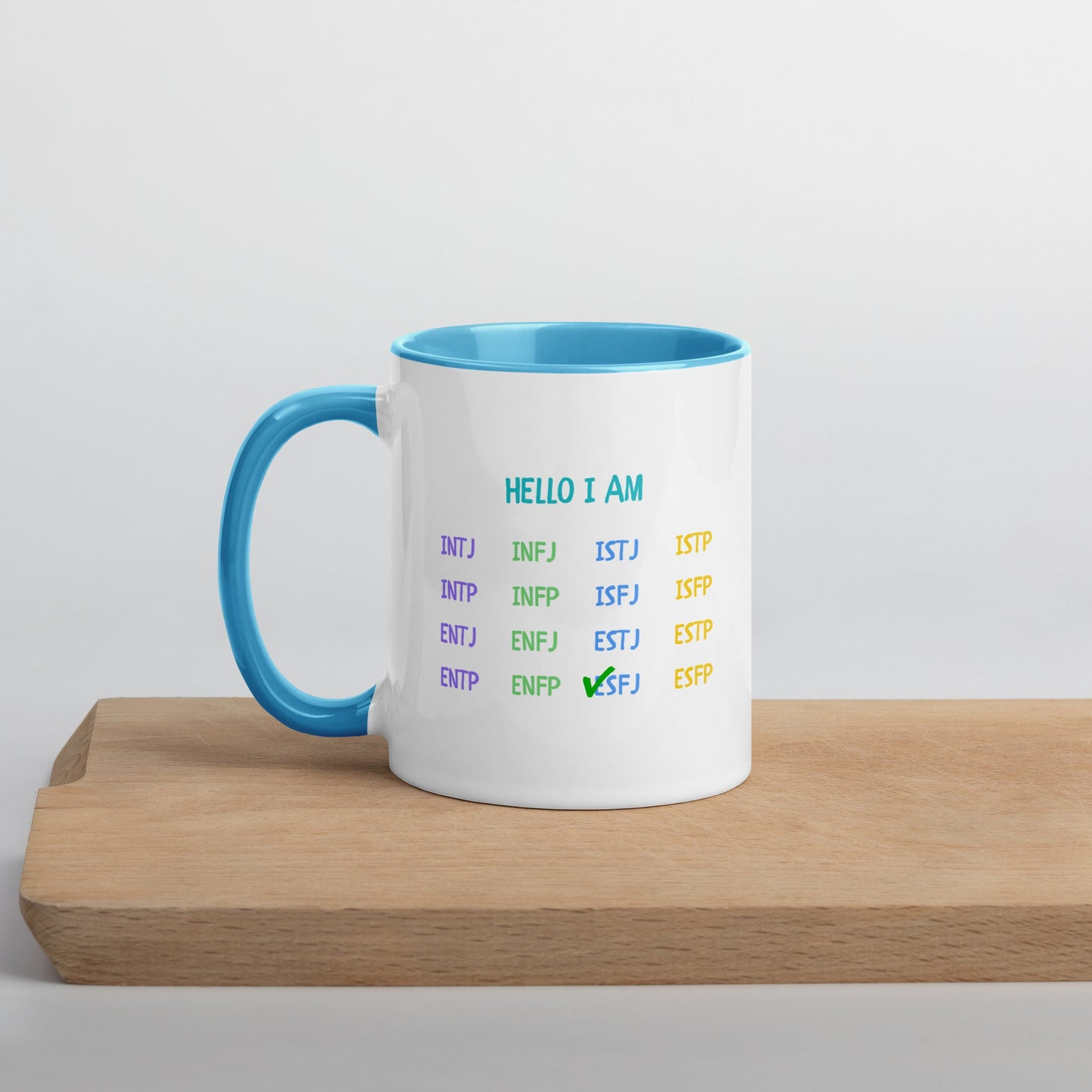 "HELLO I AM" MBTI Personality Mug | Colorful Ceramic Coffee Cup - MindGem