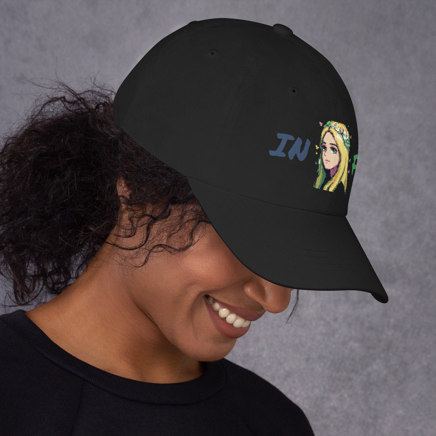 INFP Female Pixel Art Embroidered Dad Hat - MindGem