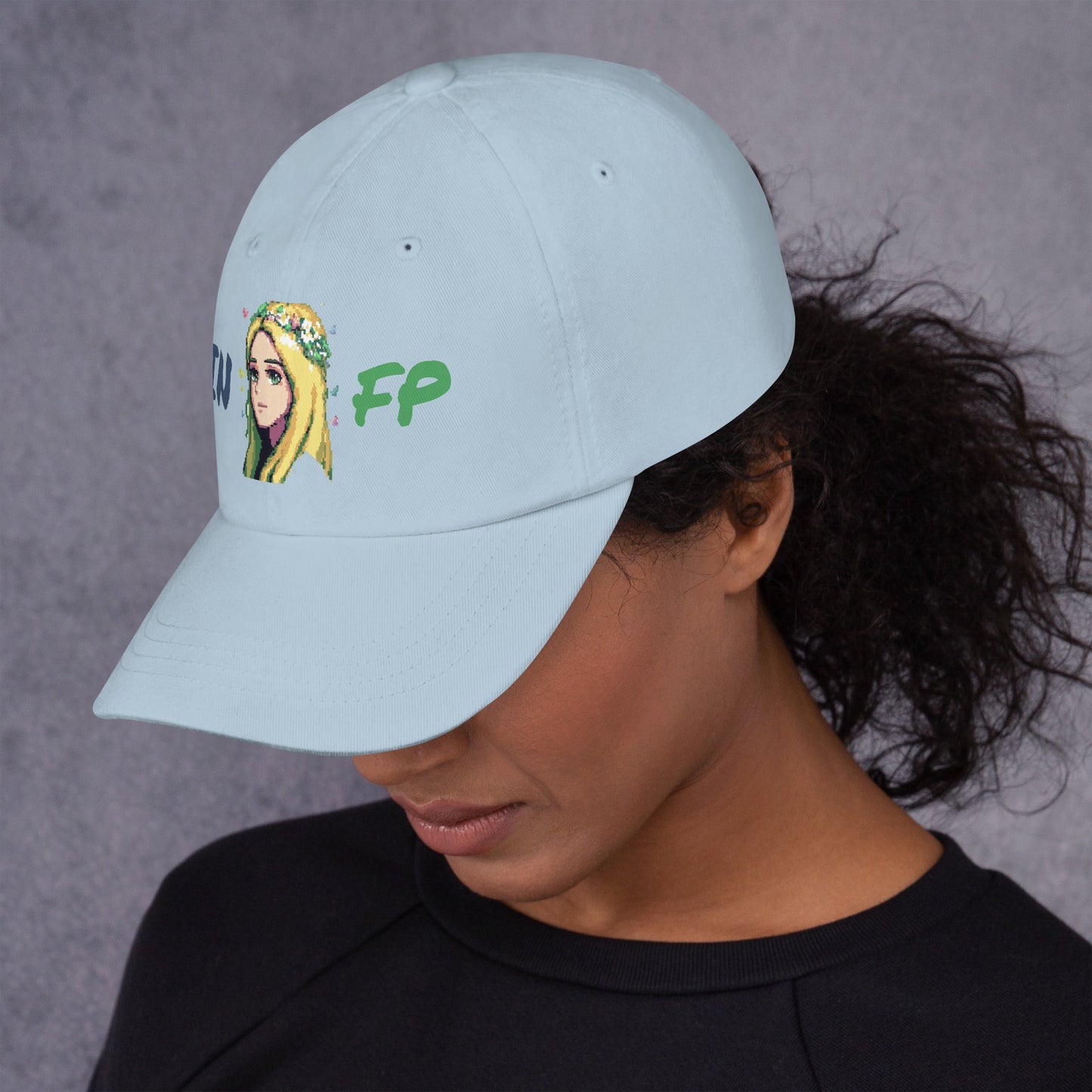 INFP Female Pixel Art Embroidered Dad Hat - MindGem