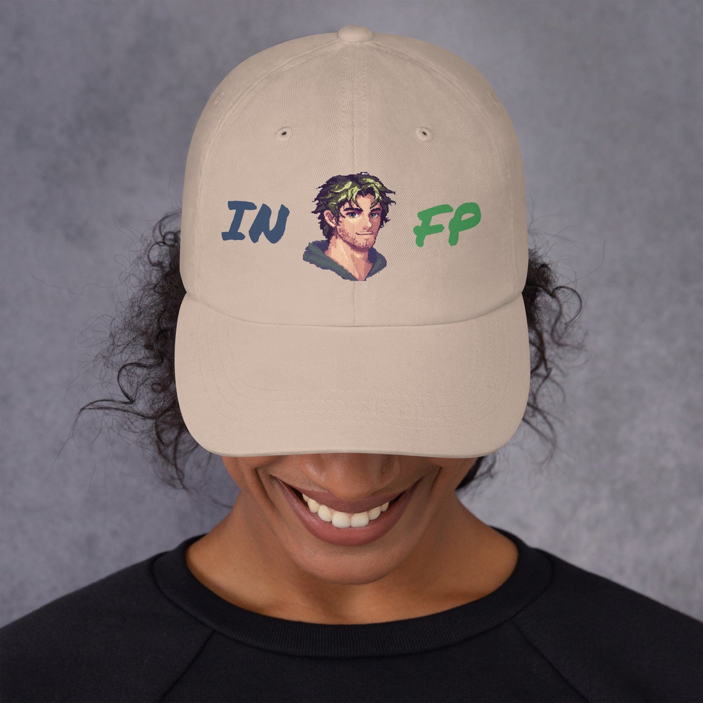 INFP Male Pixel Art Embroidered Dad Hat - MindGem