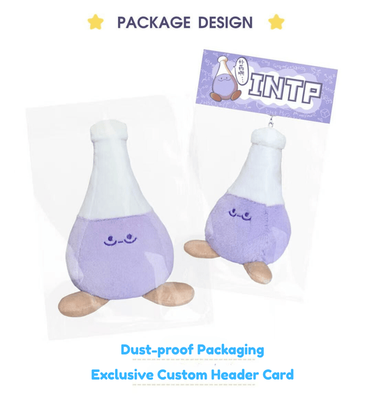 INTP "Little Philosopher Flask" Plushie (My Tool, My Type) - Charm & Stuffed Toy MBTI Gift - MindGem