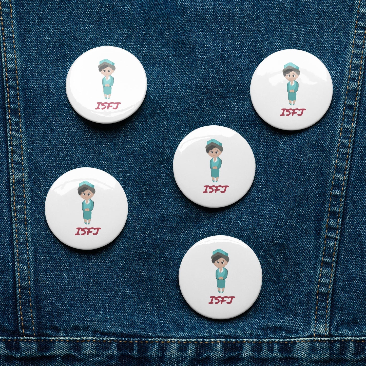 ISFJ Pixel Art Pin Button Set: The Loyal Defender (5 - Pack) - MindGem
