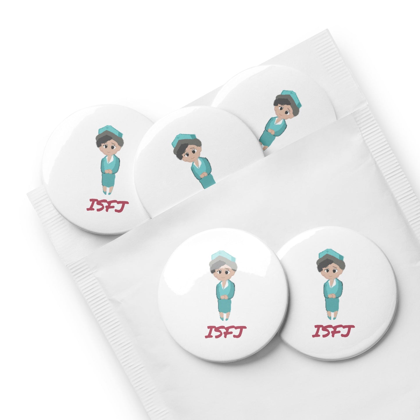 ISFJ Pixel Art Pin Button Set: The Loyal Defender (5 - Pack) - MindGem