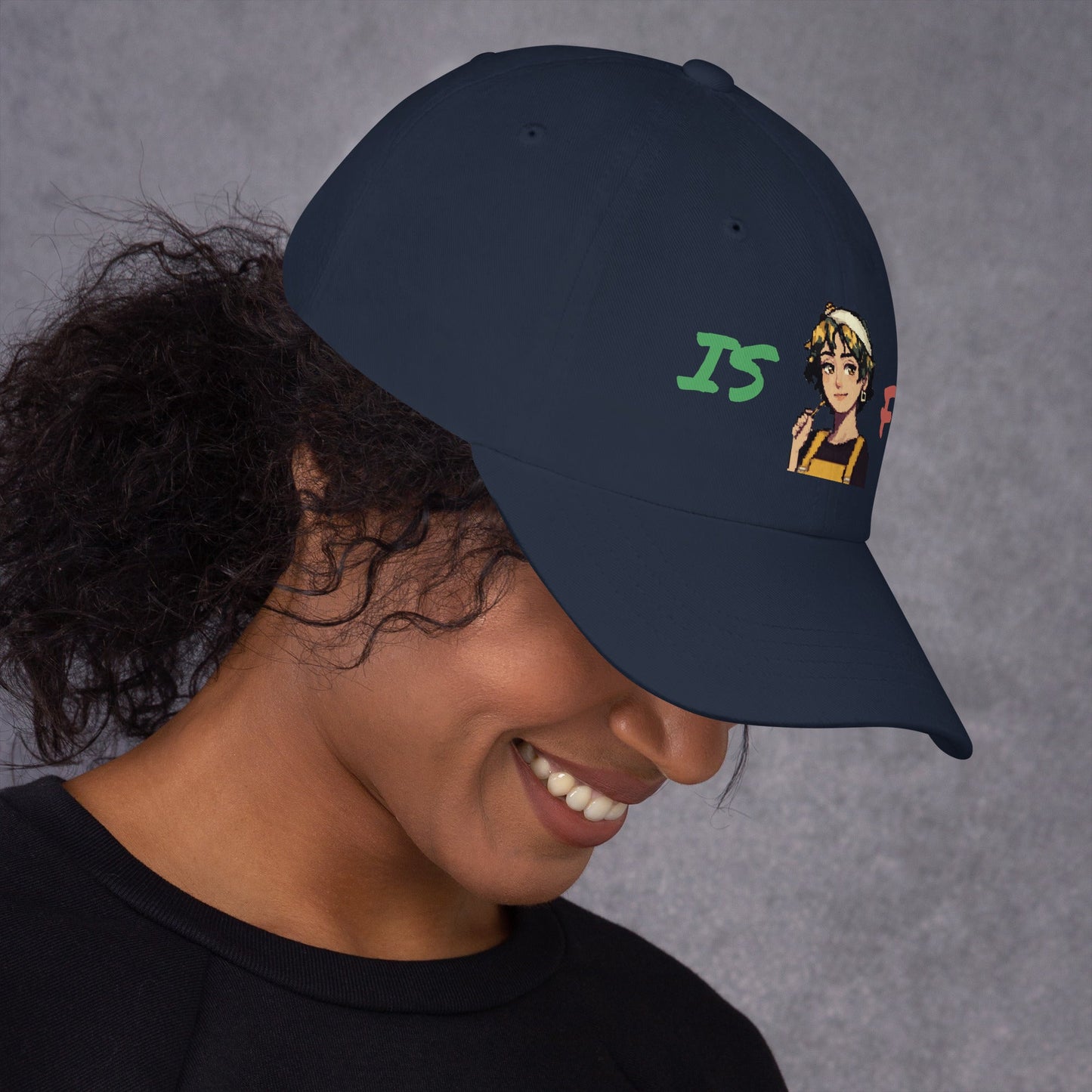 ISFP Female Pixel Art Embroidered Dad Hat - MindGem