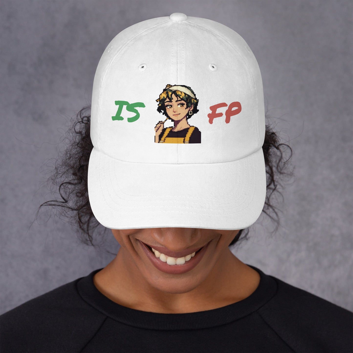 ISFP Female Pixel Art Embroidered Dad Hat - MindGem