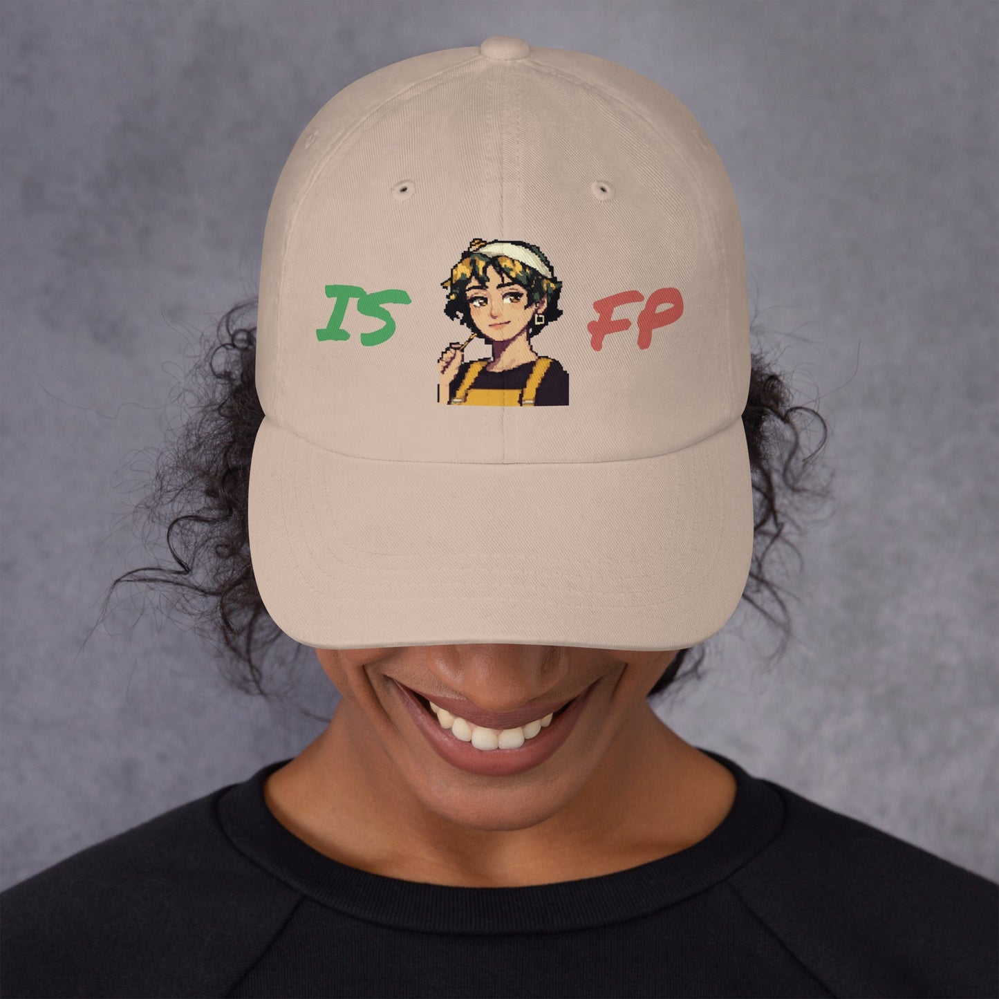ISFP Female Pixel Art Embroidered Dad Hat - MindGem