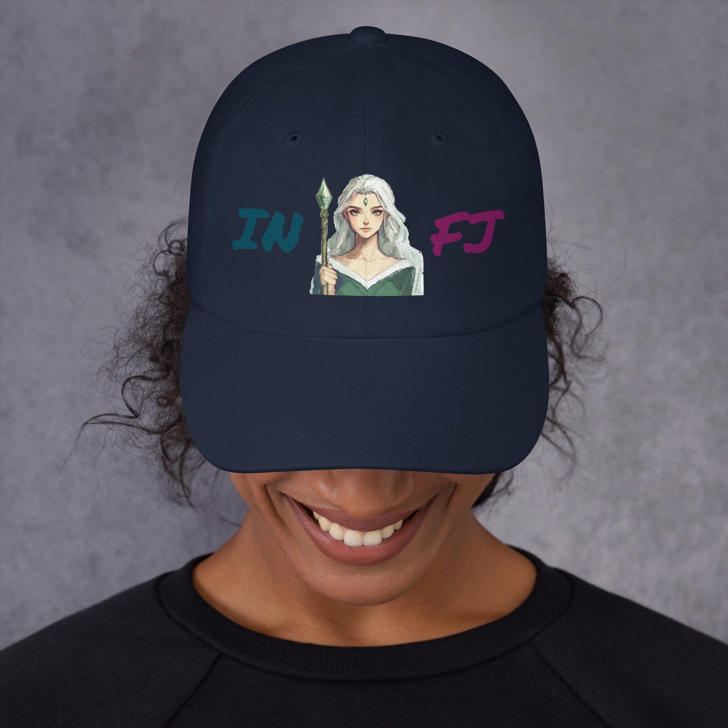 ISTP Female Pixel Art Embroidered Dad Hat - MindGem