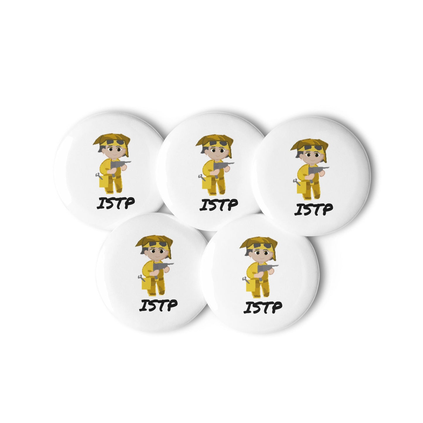ISTP Pixel Art Pin Button Set: The Virtuoso Crafter (5 - Pack) - MindGem
