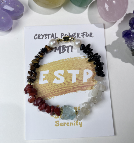 ESTP-The Adventurer's Serenity Crystal & Pearl Bracelet 🚀