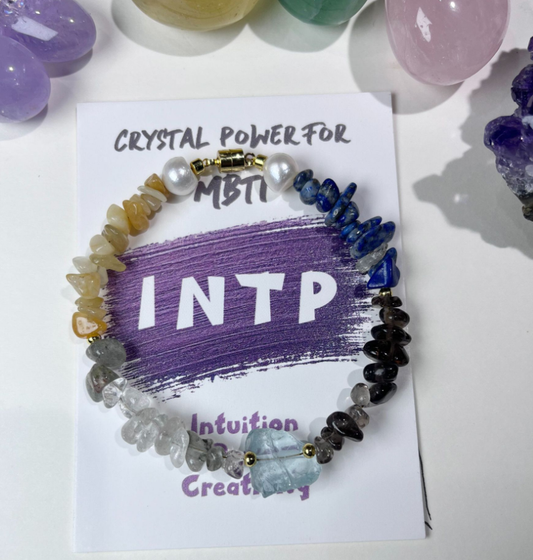 INTP-The Logician's Insight Crystal & Pearl Bracelet 🧠