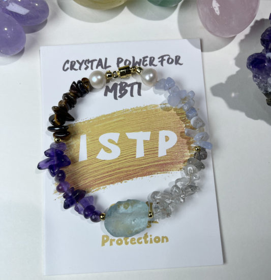 ISTP-The Craftsman's Protection Crystal & Pearl Bracelet 🛠️