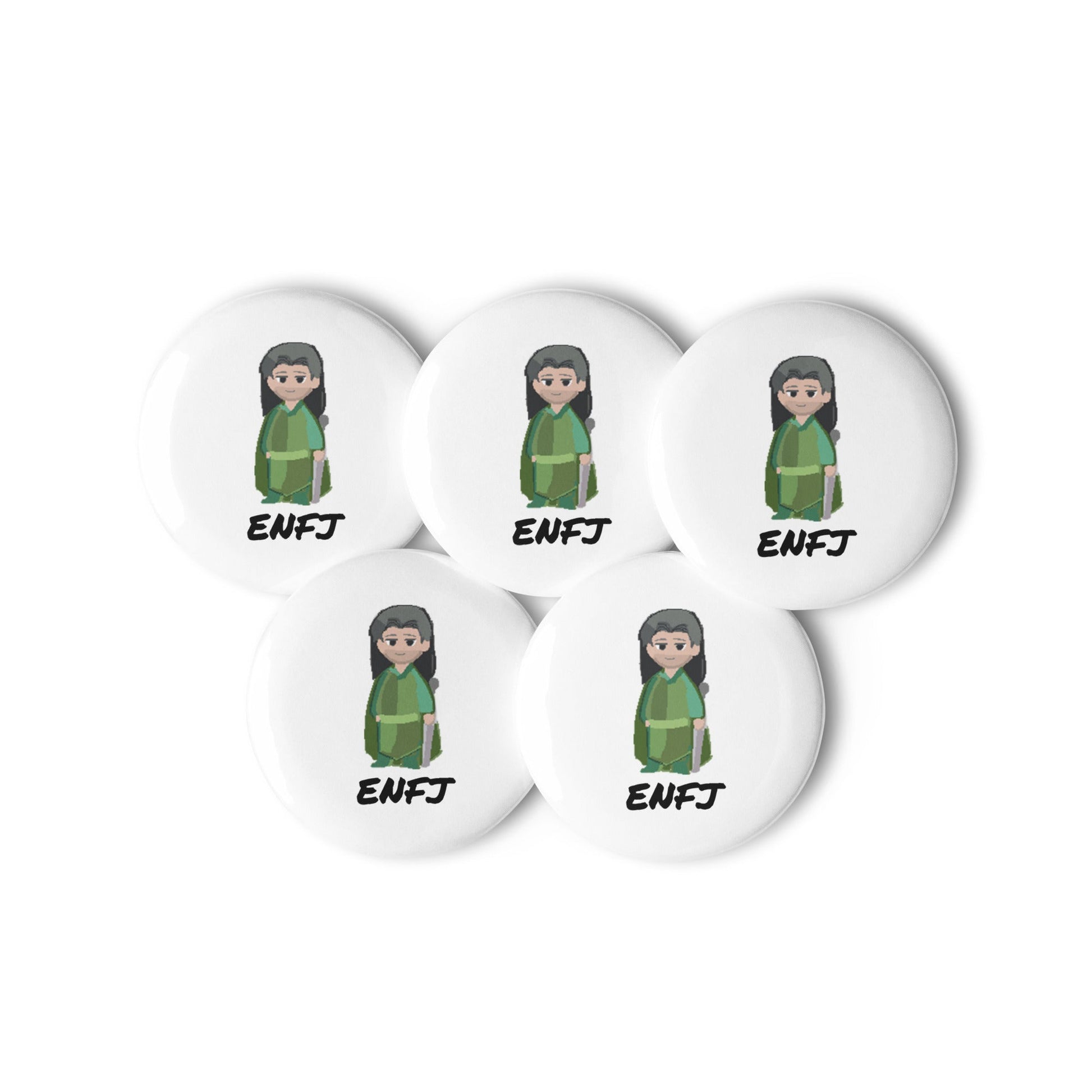 ENFJ Pixel Art Pin Button Set: Hand - Drawn Advocate (5 - Pack) - MindGem
