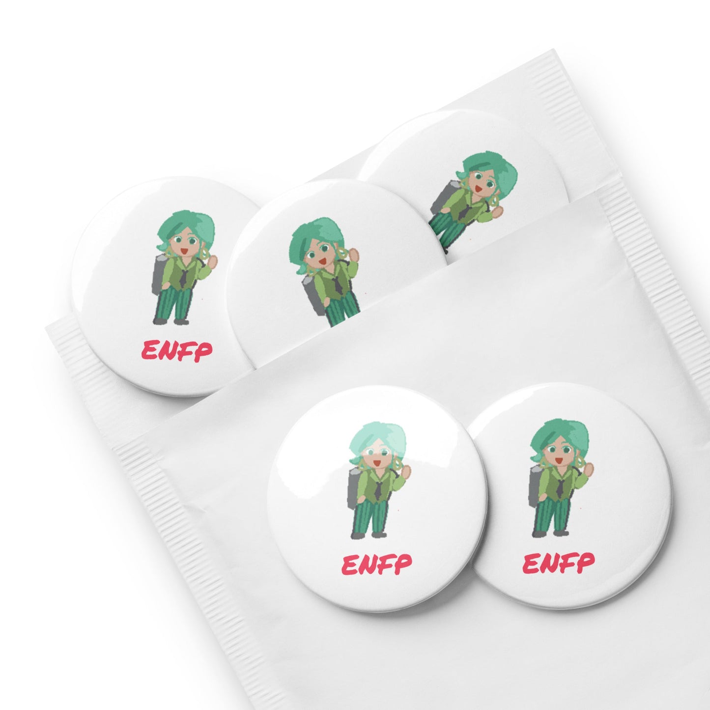 ENFP Pixel Art Pin Button Set: The Passionate Campaigner (5 - Pack) - MindGem