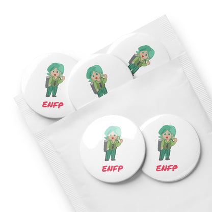 ENFP Pixel Art Pin Button Set: The Passionate Campaigner (5 - Pack) - MindGem