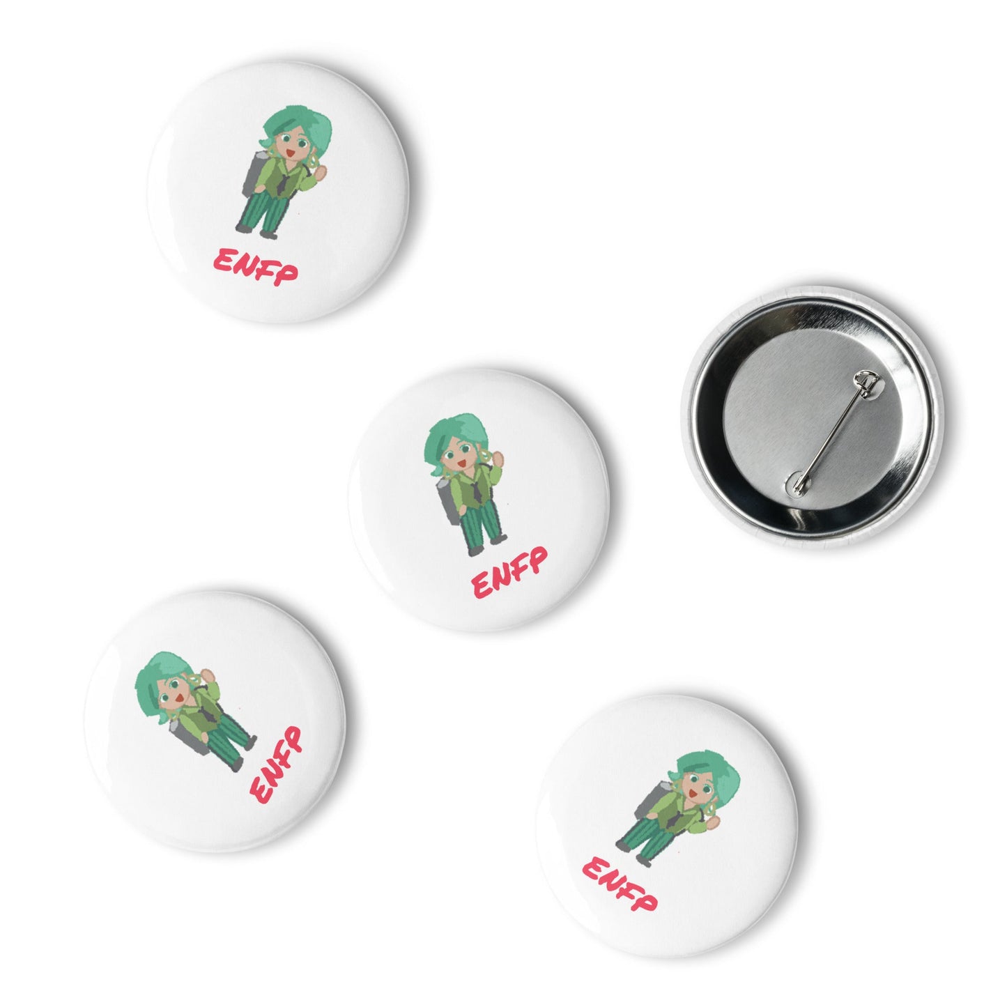 ENFP Pixel Art Pin Button Set: The Passionate Campaigner (5 - Pack) - MindGem