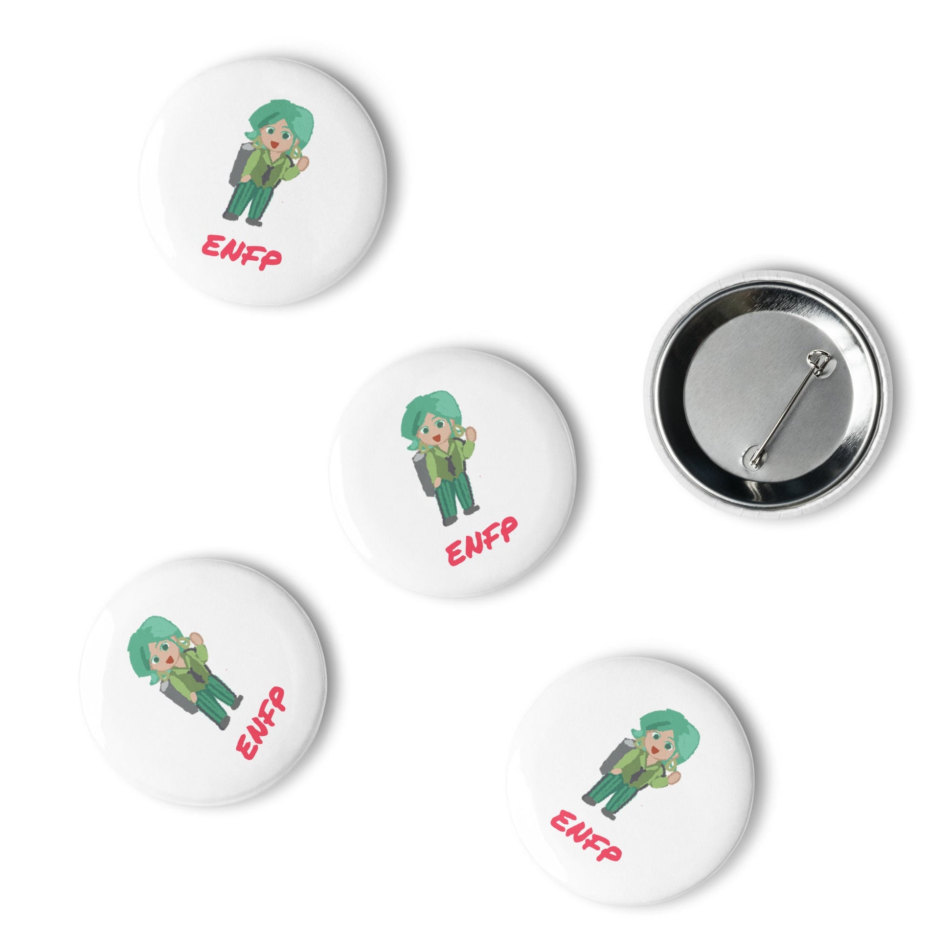 ENFP Pixel Art Pin Button Set: The Passionate Campaigner (5 - Pack) - MindGem
