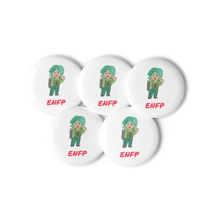 ENFP Pixel Art Pin Button Set: The Passionate Campaigner (5 - Pack) - MindGem