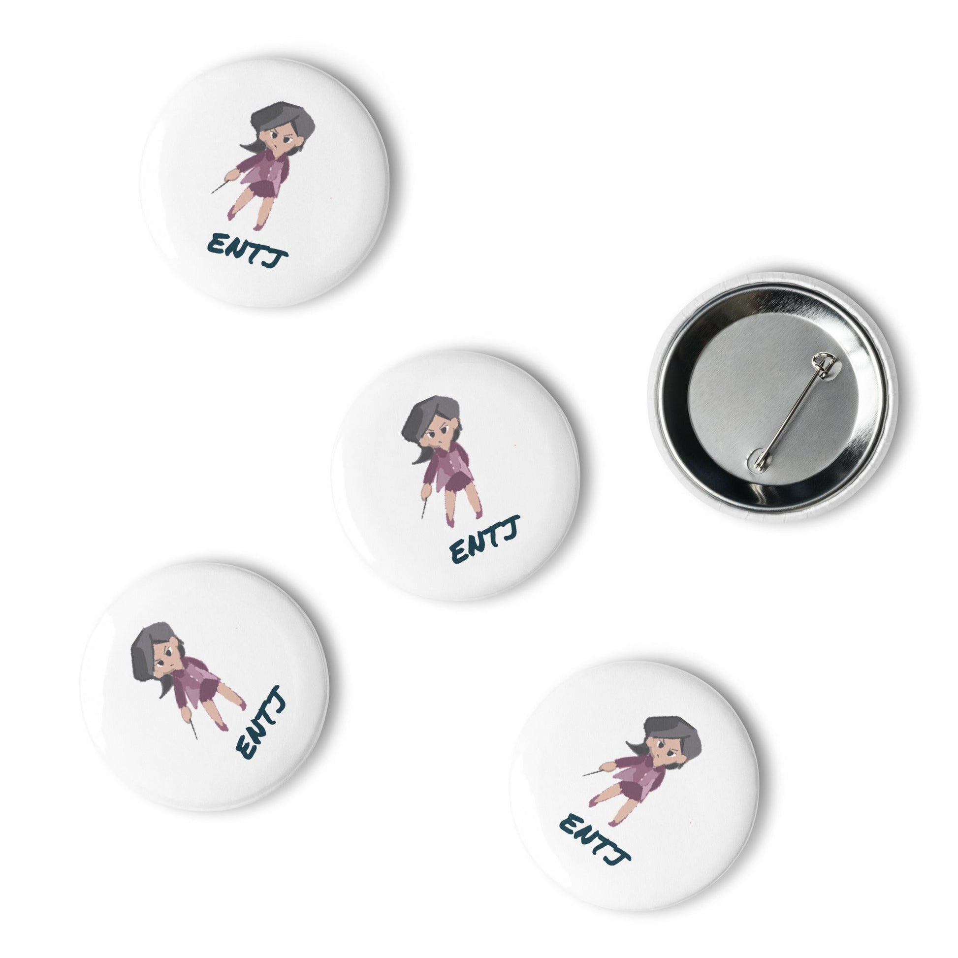 ENTJ Pixel Art Pin Button Set: The Born Commander (5 - Pack) - MindGem