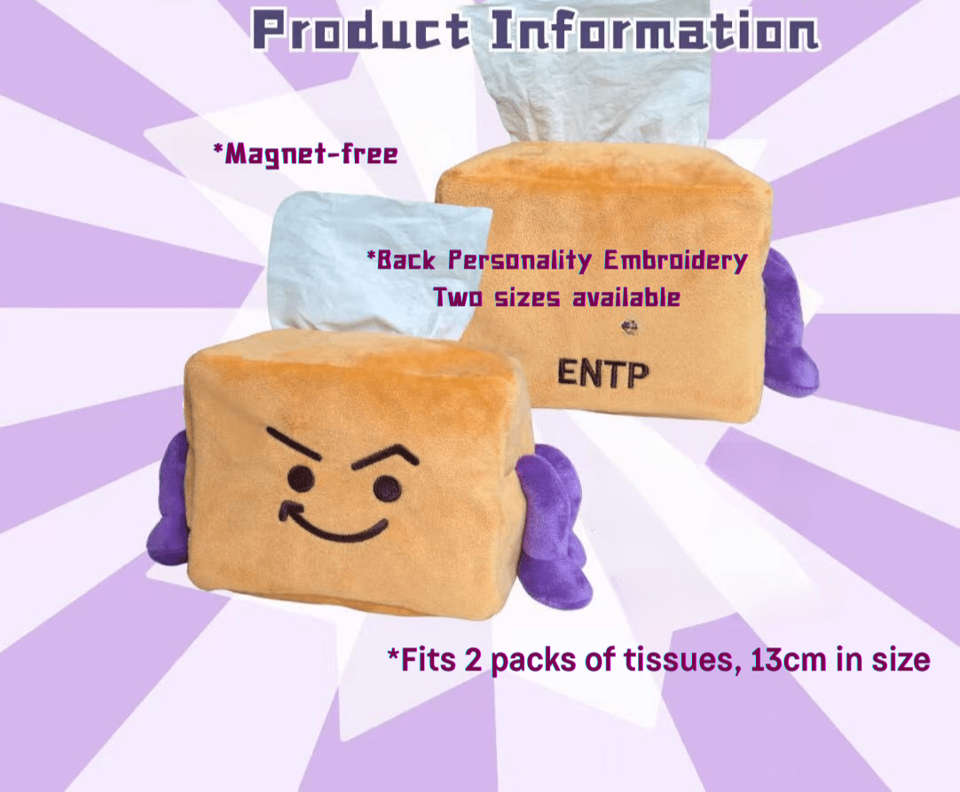 ENTP "Brow Buddy" Plushie (My Tool, My Type) - Magnetic Charm & Tissue Box MBTI Gift - MindGem