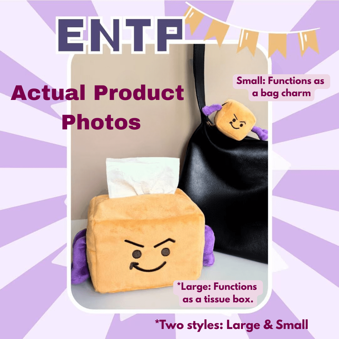 ENTP "Brow Buddy" Plushie (My Tool, My Type) - Magnetic Charm & Tissue Box MBTI Gift - MindGem