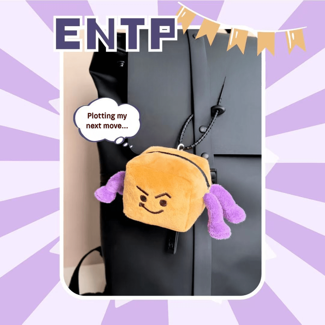 ENTP "Brow Buddy" Plushie (My Tool, My Type) - Magnetic Charm & Tissue Box MBTI Gift - MindGem