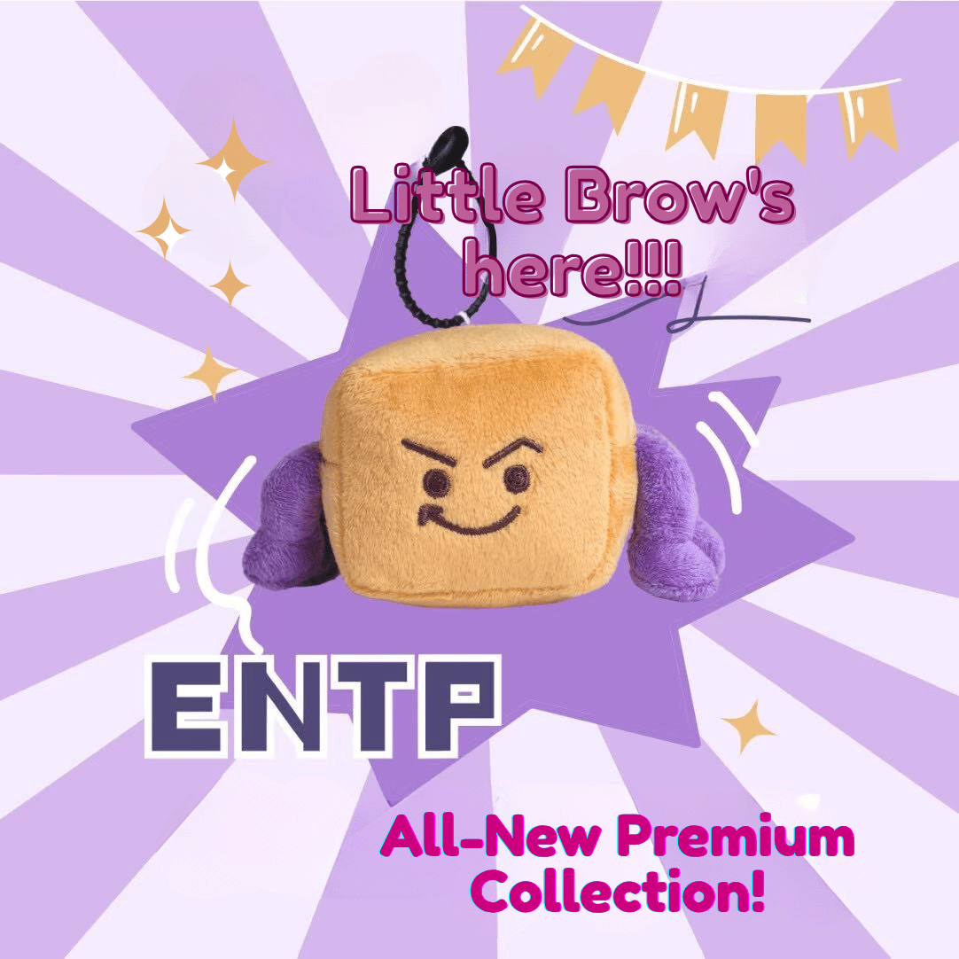 ENTP "Brow Buddy" Plushie (My Tool, My Type) - Magnetic Charm & Tissue Box MBTI Gift - MindGem