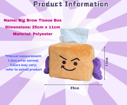 ENTP "Brow Buddy" Plushie (My Tool, My Type) - Magnetic Charm & Tissue Box MBTI Gift - MindGem