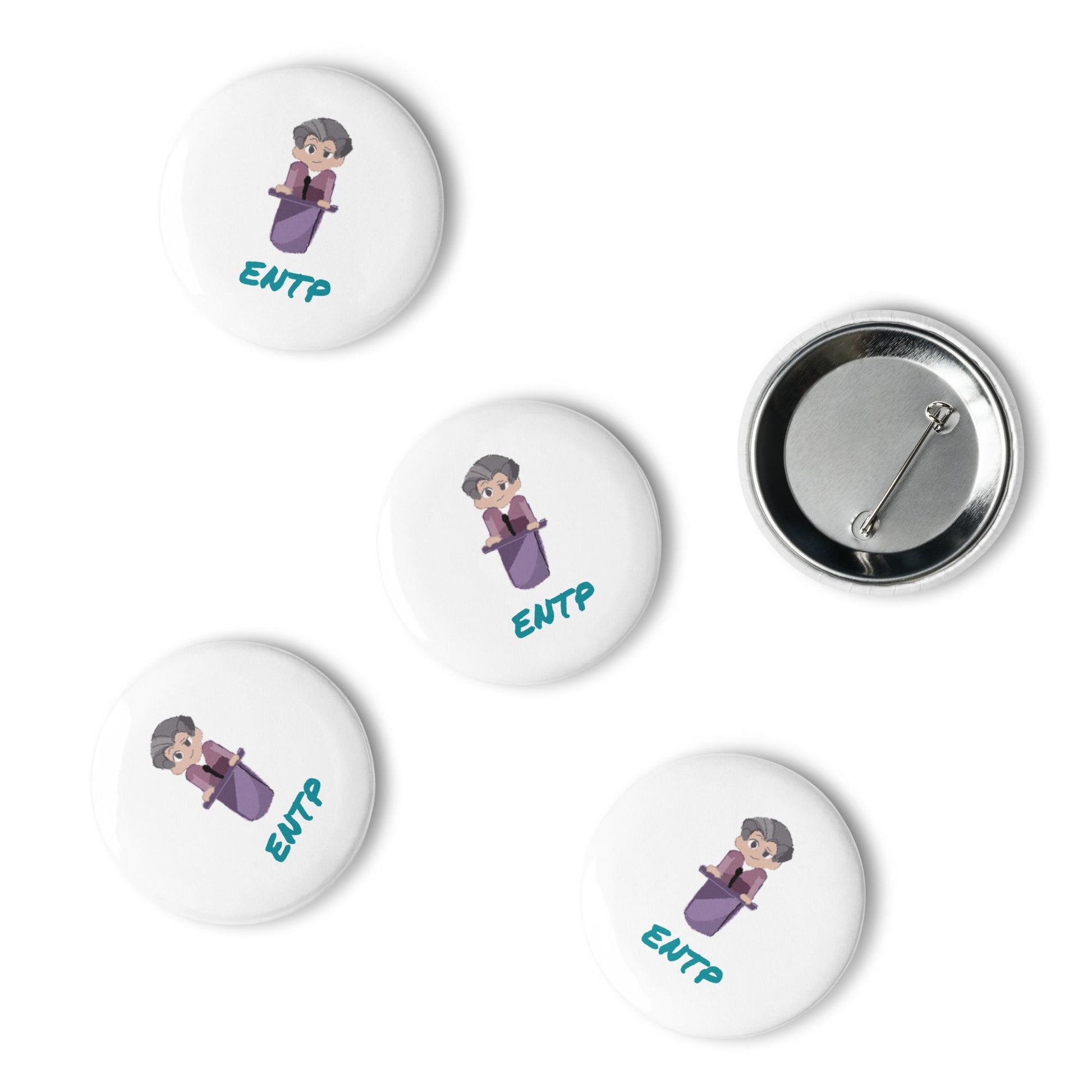 ENTP Pixel Art Pin Button Set: The Innovative Debater (5 - Pack) - MindGem
