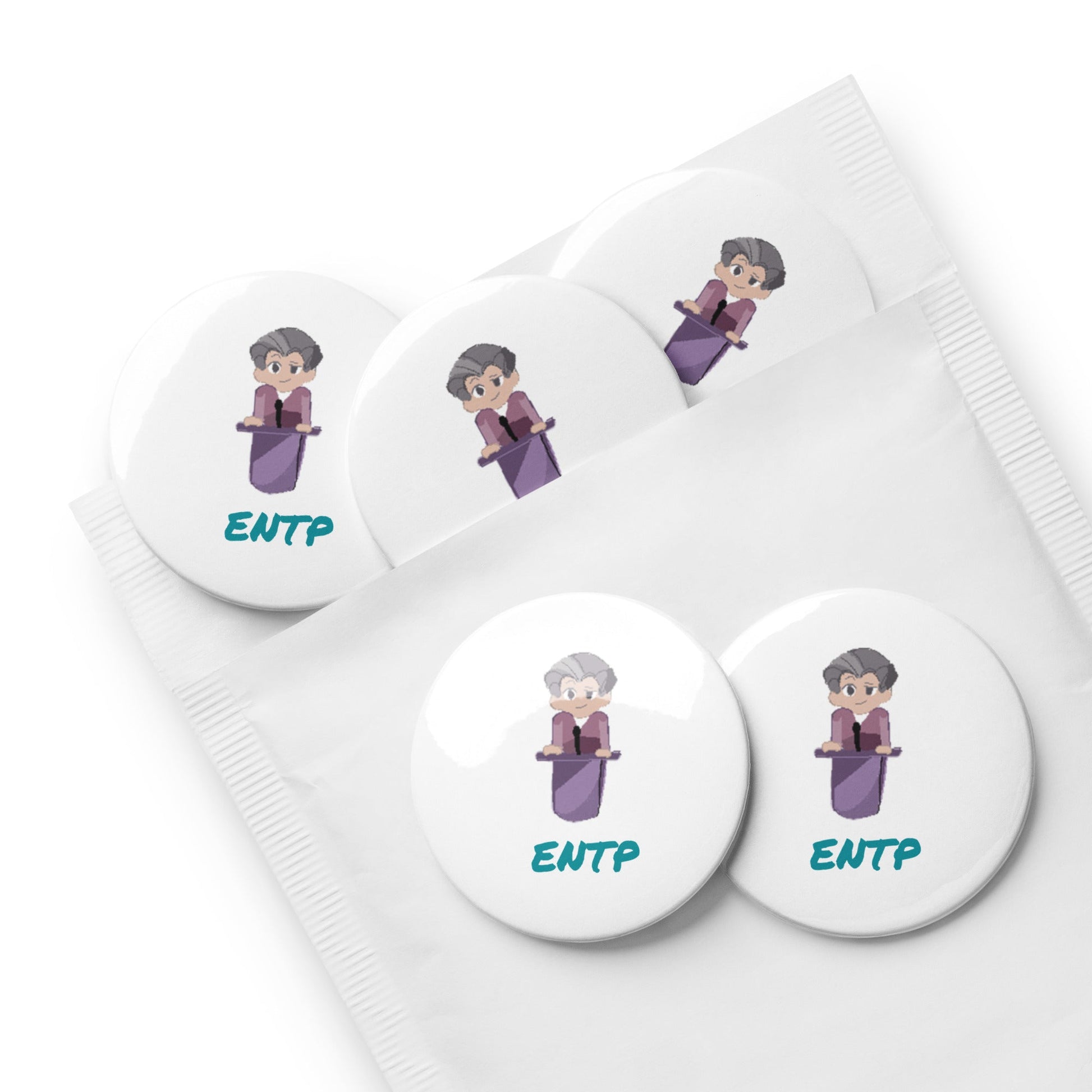 ENTP Pixel Art Pin Button Set: The Innovative Debater (5 - Pack) - MindGem