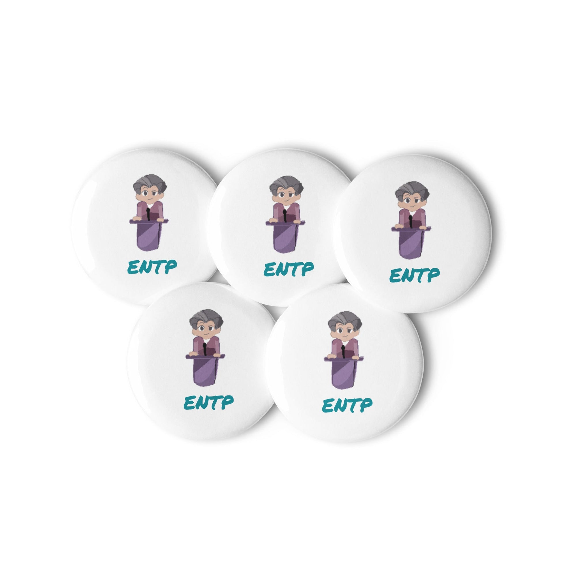 ENTP Pixel Art Pin Button Set: The Innovative Debater (5 - Pack) - MindGem