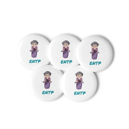 ENTP Pixel Art Pin Button Set: The Innovative Debater (5 - Pack) - MindGem