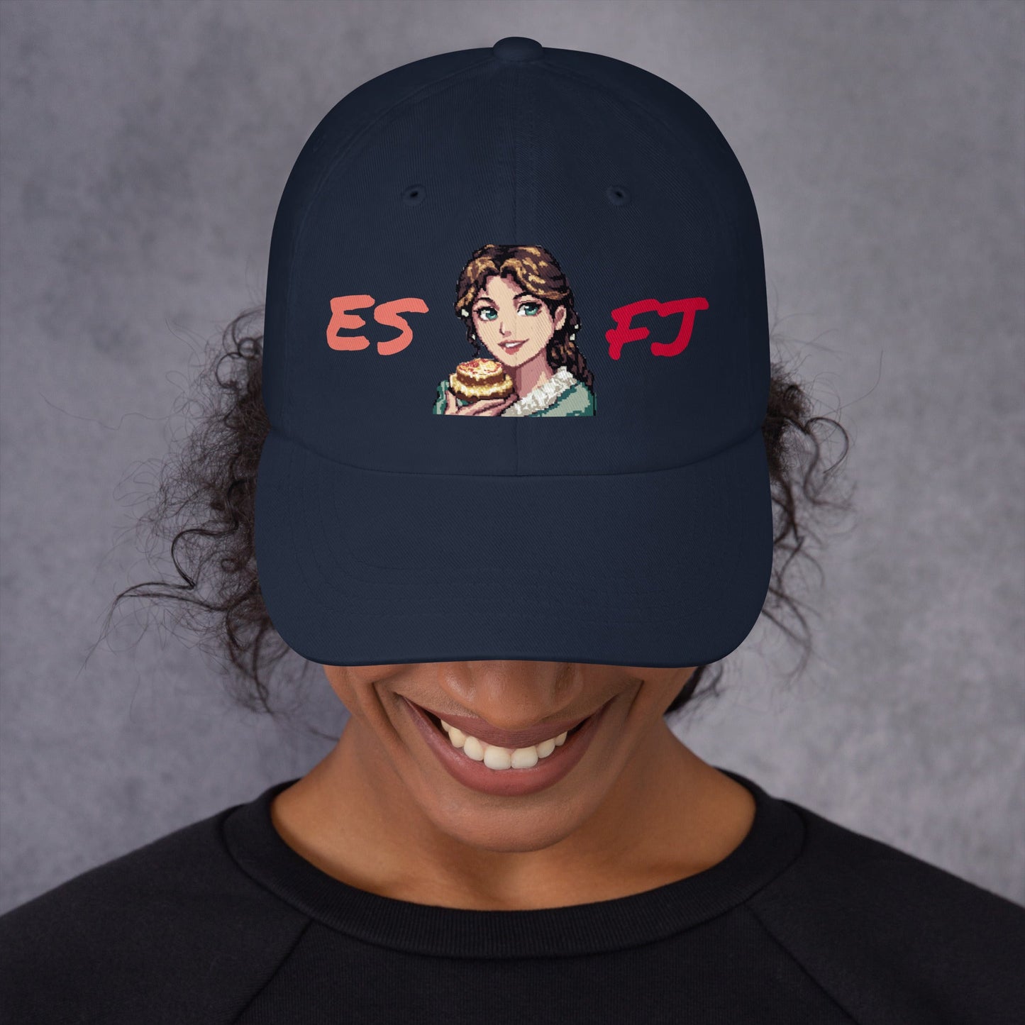 ESFJ Female Pixel Art Embroidered Dad Hat - MindGem
