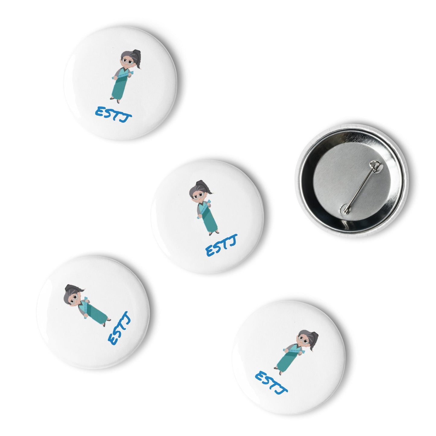 ESTJ Pixel Art Pin Button Set: The Authoritative Executive (5 - Pack) - MindGem
