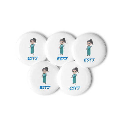 ESTJ Pixel Art Pin Button Set: The Authoritative Executive (5 - Pack) - MindGem