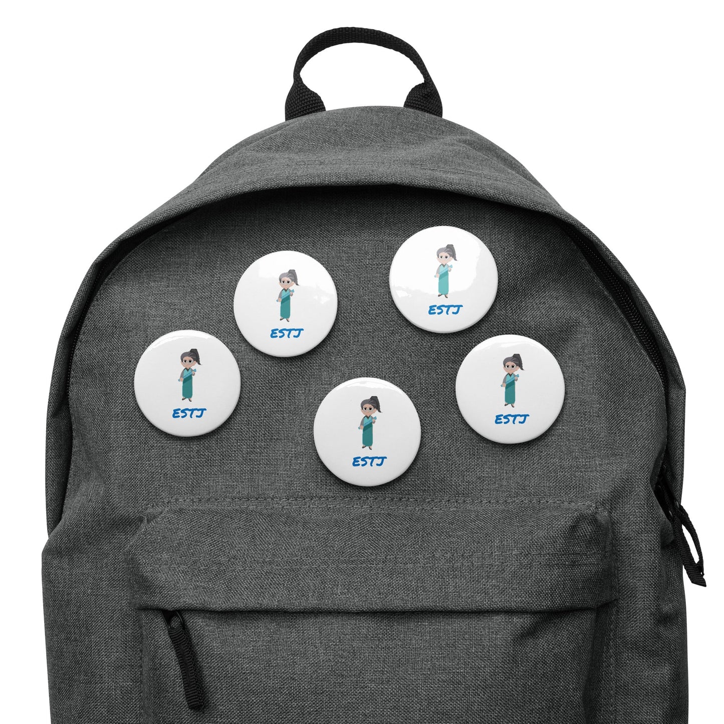 ESTJ Pixel Art Pin Button Set: The Authoritative Executive (5 - Pack) - MindGem