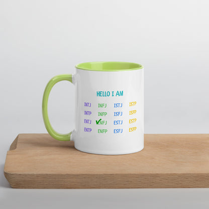 "HELLO I AM" MBTI Personality Mug | Colorful Ceramic Coffee Cup - MindGem