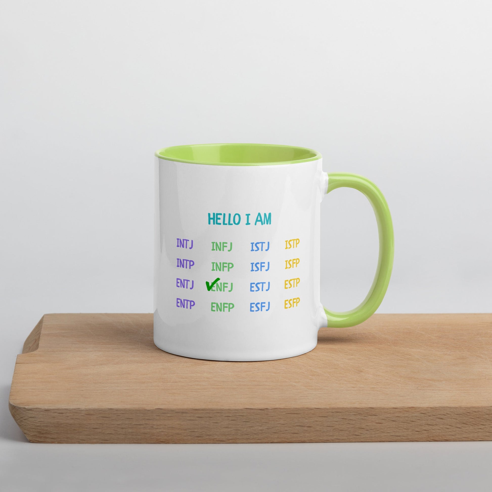"HELLO I AM" MBTI Personality Mug | Colorful Ceramic Coffee Cup - MindGem