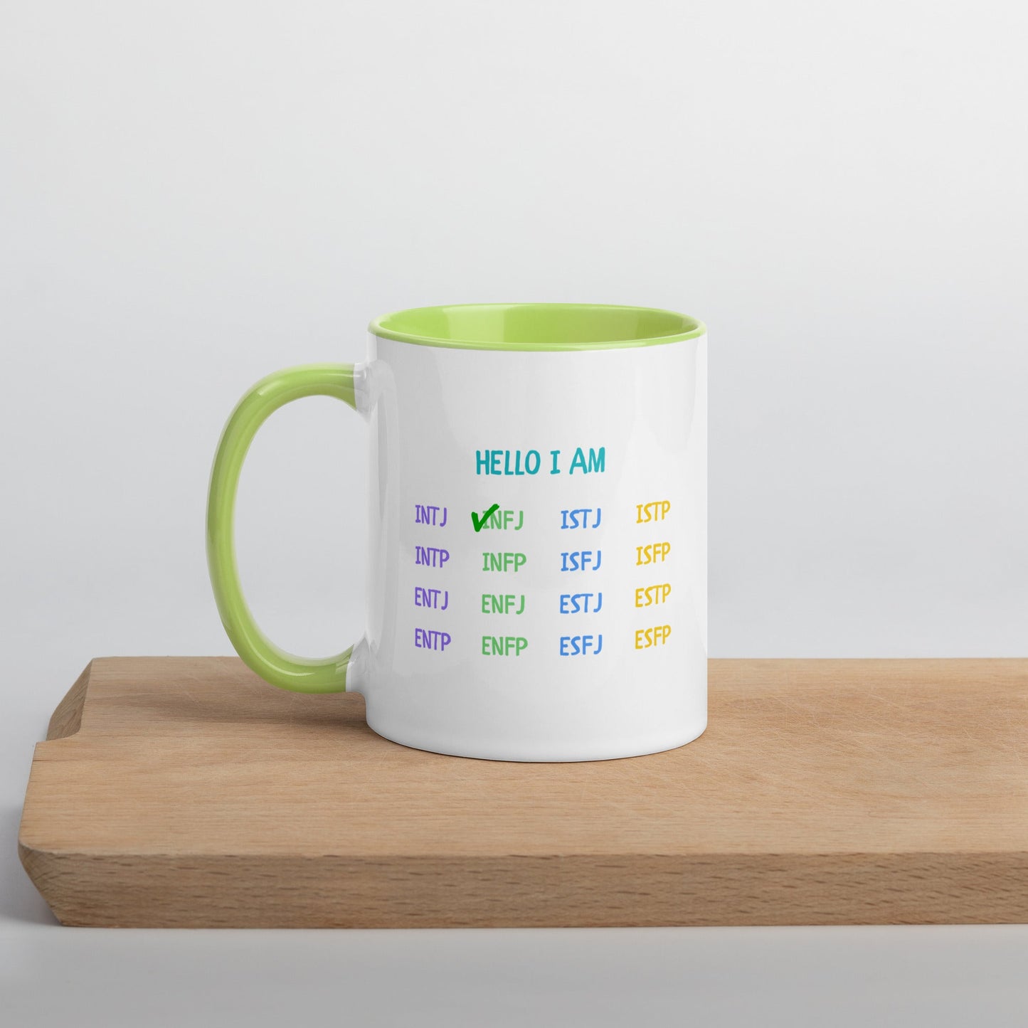 "HELLO I AM" MBTI Personality Mug | Colorful Ceramic Coffee Cup - MindGem